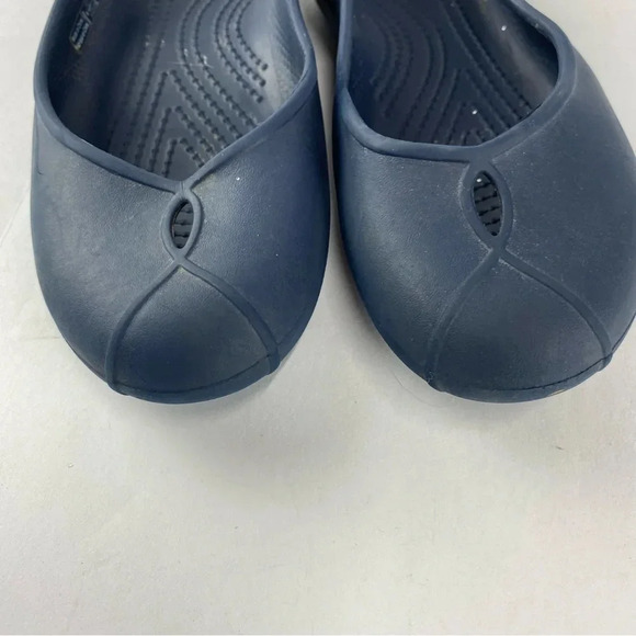 Crocs Womens 6 Navy Blue Kadee Slingback Slip On Flat Comfort Shoe - Picture 4 of 6